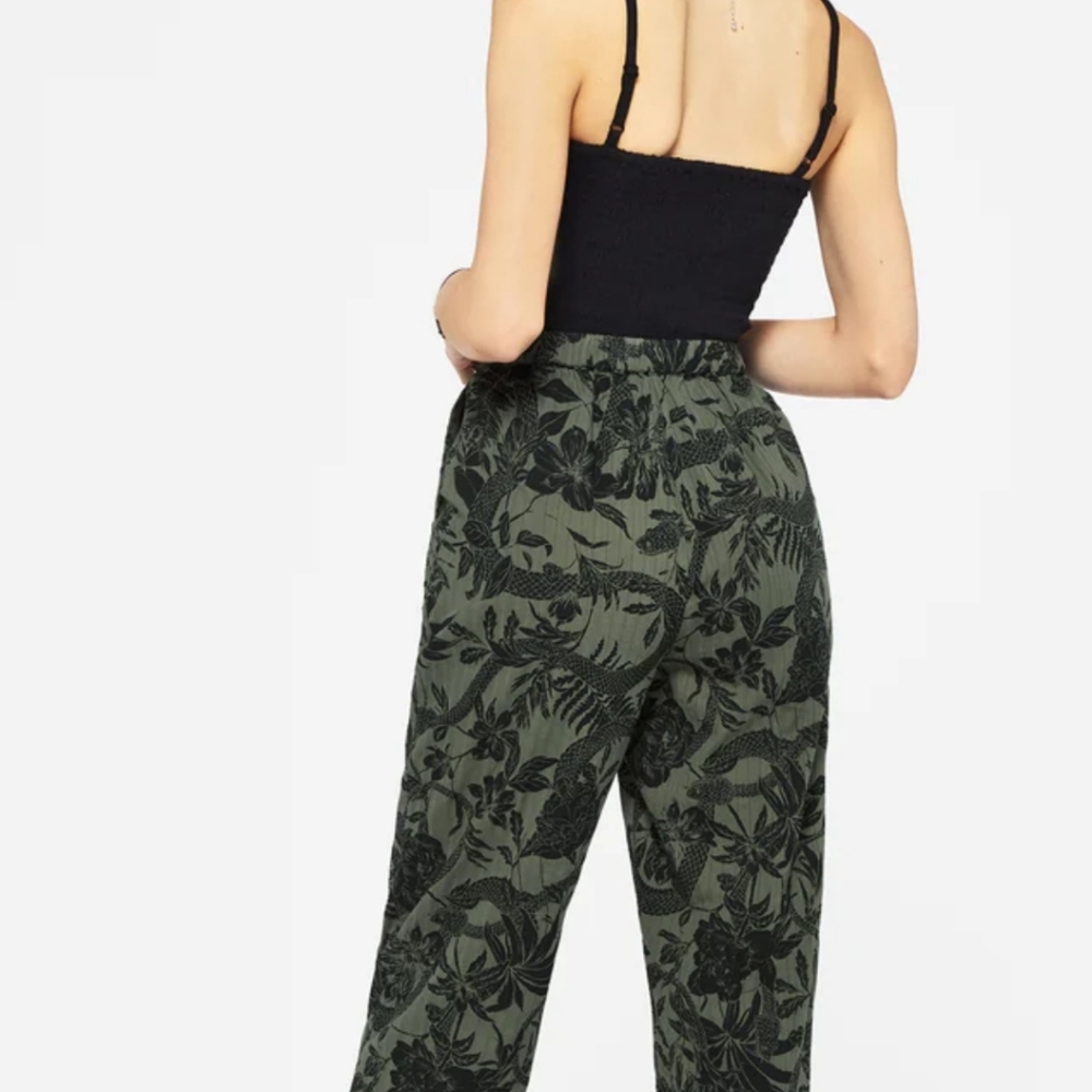 Disturbia Bashe Soft Tapered Trousers - Green - Picture 3 of 4